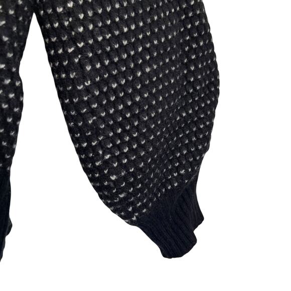 Summersalt The Luxe Cashmere Blend Mix Stitch Sweater Balloon Sleeve Black White - Picture 5 of 8